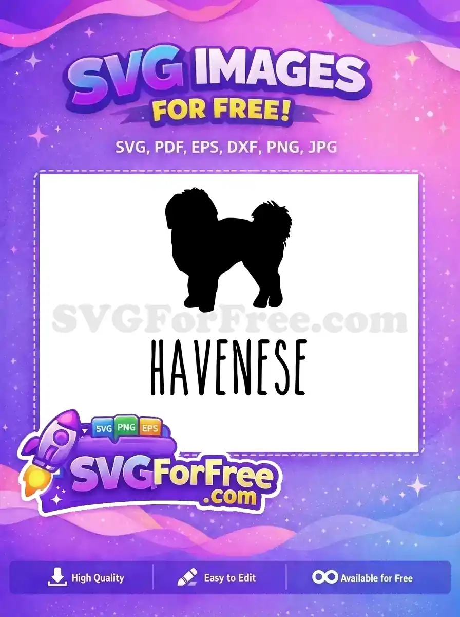 Free black Havanese Free dog silhouette Dog Lovers Free SVG