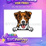 Free Happy Brown Free Pink Tongue Dog Peeker Vector Free SVG - Instant Download