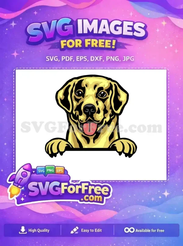 Free Happy Golden Labrador Free Peeking Paws Dog Peeker Free SVG