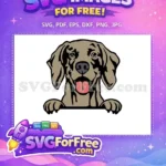 Free Happy Brown Labrador Free Pink Tongue Peeker Vector Free SVG - Instant Download