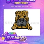 Free Wrinkled Shar-Pei Free Curious Peeker Dog Peeker Vector Free SVG - Instant Download