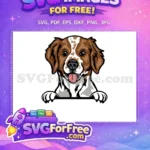 Free Brown Haired Dog Free Tongue Out Peeker Free SVG - Instant Download