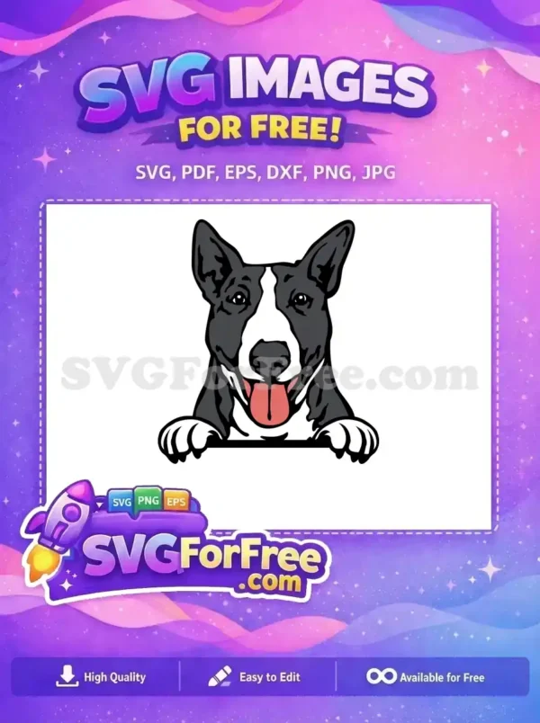 Free Gray Border Collie Free Tongue Peeker Dog Free SVG