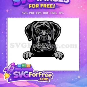 Free Black Dog Peeker Free Golden Eyes Pet Free SVG