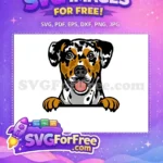 Free Brown Eyes Free Spotted Dog Peeker Vector Free SVG - Instant Download