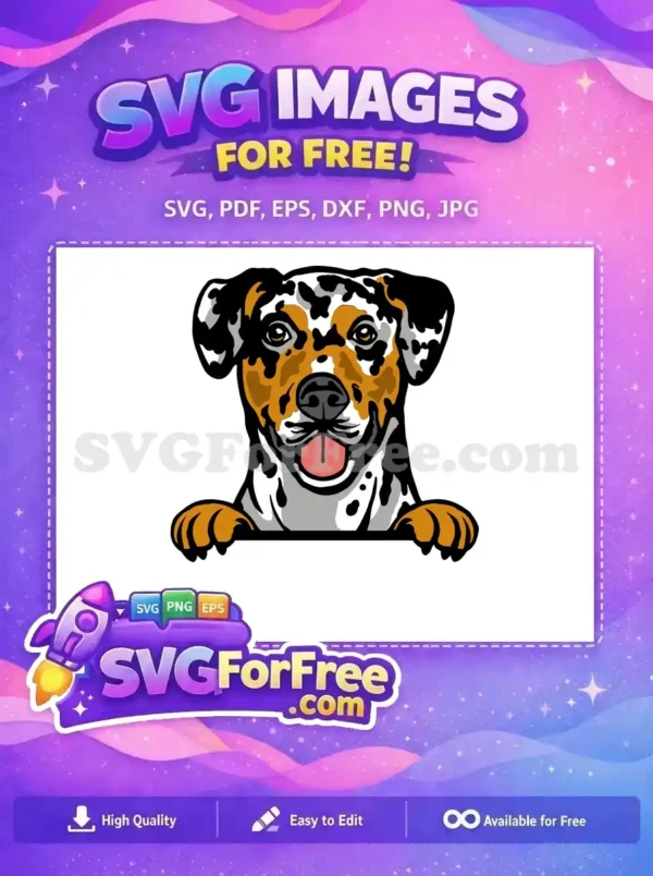 Free Brown Eyes Free Spotted Dog Peeker Vector Free SVG