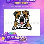 Free Bulldog Puppy Paws Free Tongue Out Dog Peeker Free SVG - Instant Download
