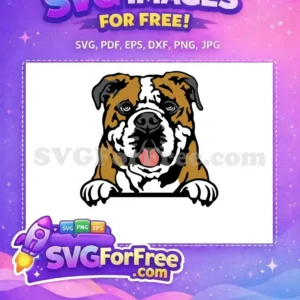 Free Bulldog Puppy Paws Free Tongue Out Dog Peeker Free SVG