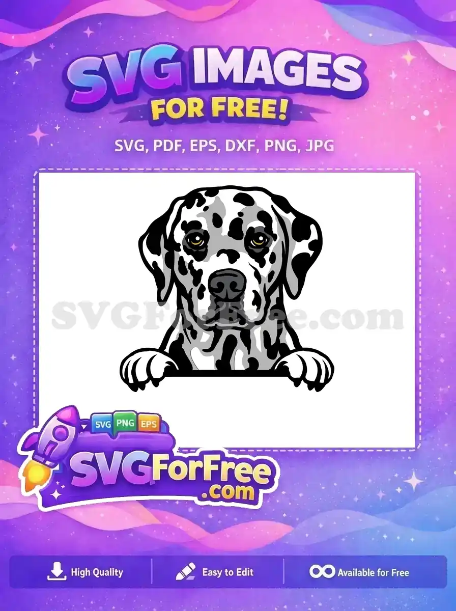 Free Dalmatian Puppy Peeker Free Golden Eyes Dog Free SVG