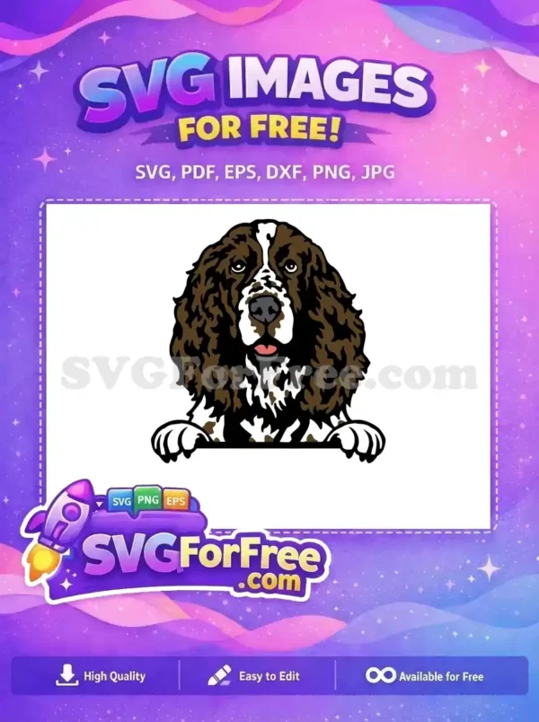 Free Brown Springer Spaniel Free Dog Peeker Vector Free SVG