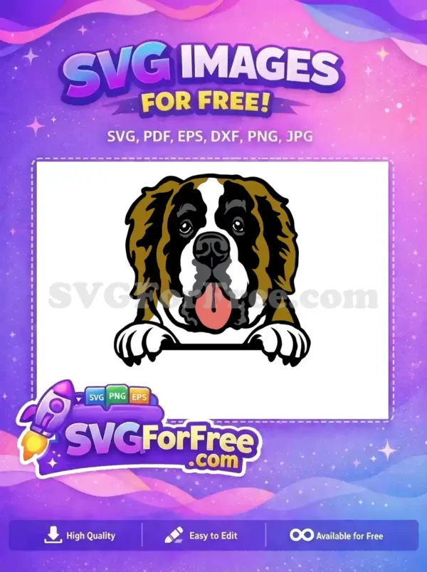 Free Saint Bernard Puppy Dog Free Tongue Out Pet Free SVG