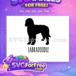 Free Shaggy Labradoodle Silhouette Free Adorable Pet Dog Quotes Free SVG - Instant Download