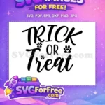 Free Paw Hearts Free Trick-or-Treat Dog Quote Free SVG - Instant Download
