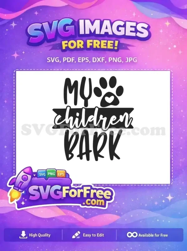 Free Heart Paw Free Funny Bark Quote Dog Quotes Free SVG