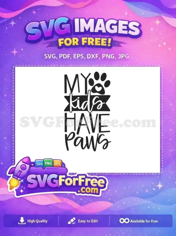 Free Kids Paws Free Heart Paw Dog Quote Free SVG