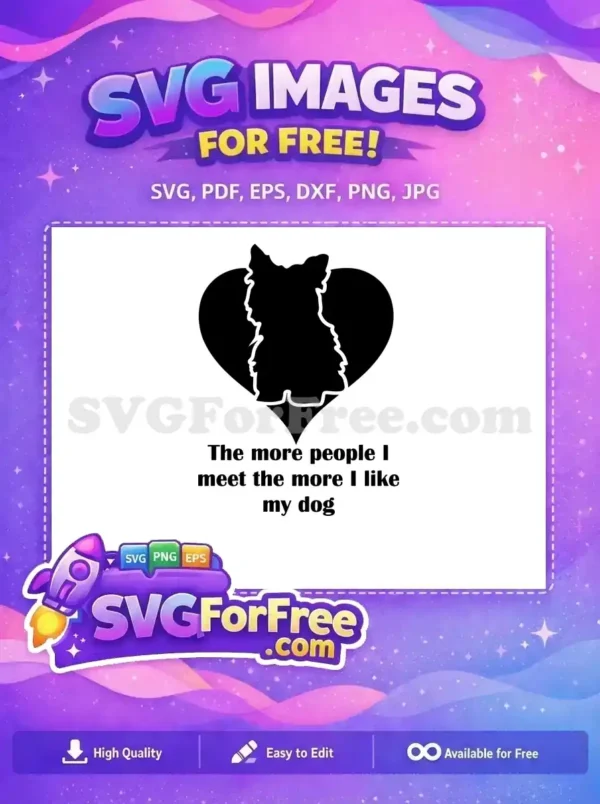 Free Black Dog Free Heart Quote Dog Quotes Free SVG