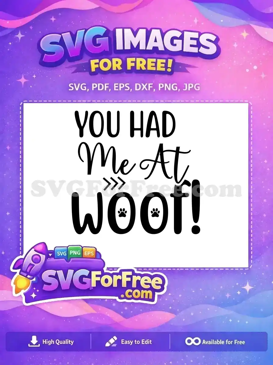 Free Woof Saying Free Paw Prints Dog Quotes Free SVG