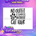 Free Black Paw Free Funny Hair Cat Quote Free SVG - Instant Download