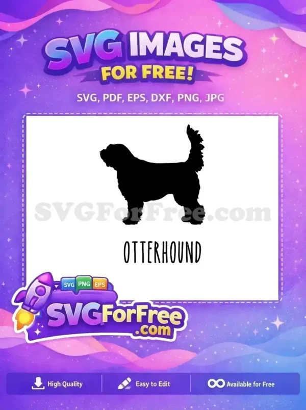 Free Otterhound Silhouette Free Black Standing Dog Quotes Free SVG