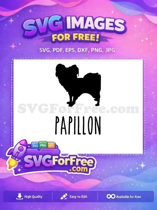 Free Black Papillon Free Outline Dog Quotes SVG Free SVG