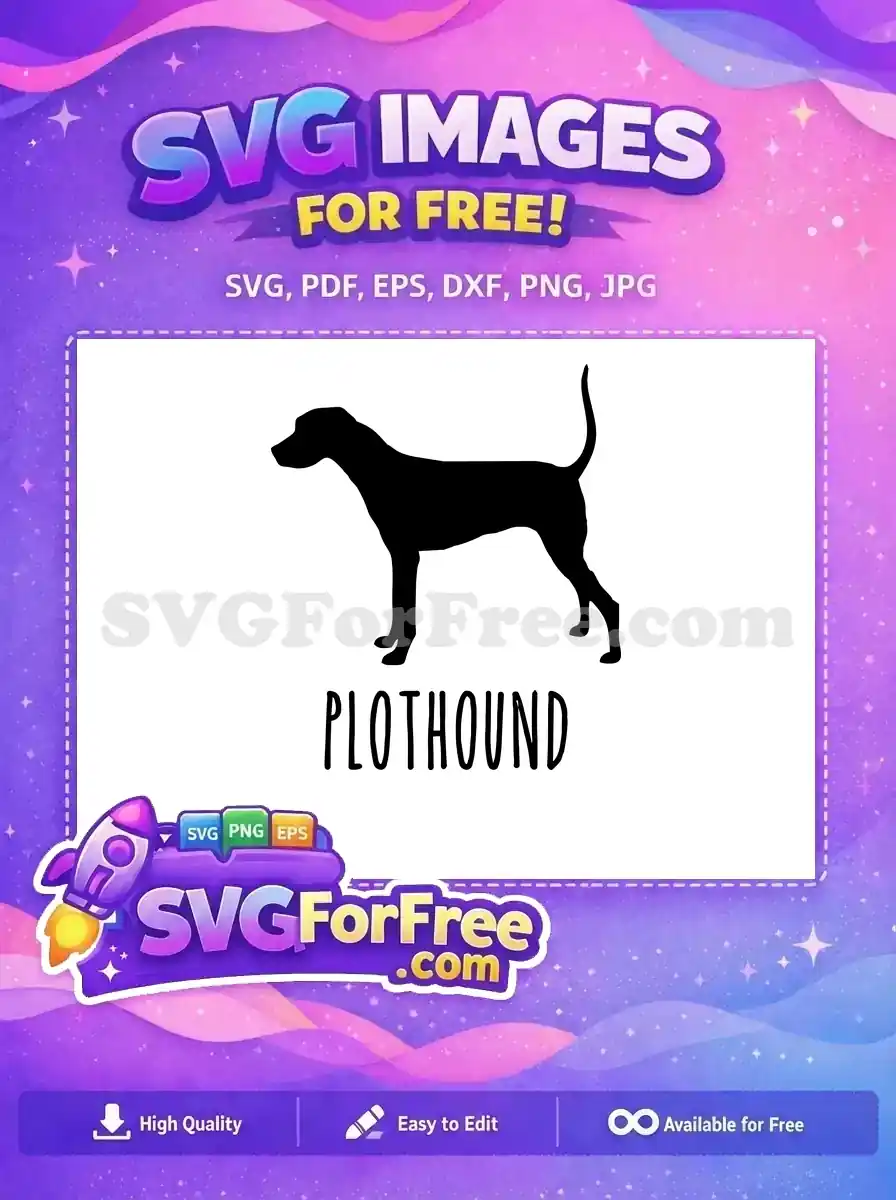 Free Black Plott Hound Silhouette Free Dog Lover Design Plott Hound Free SVG
