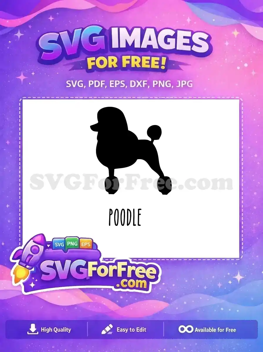 Free Elegant Black Poodle Free Loyal Pet Design Dog Quote Art Free SVG