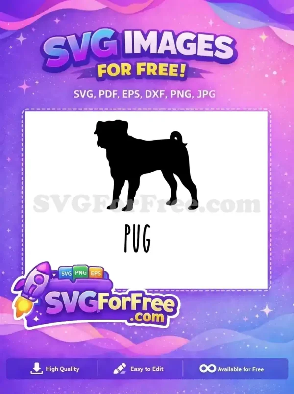 Free Cute Black Pug Free Loyal Pet Design Dog Quotes Free SVG