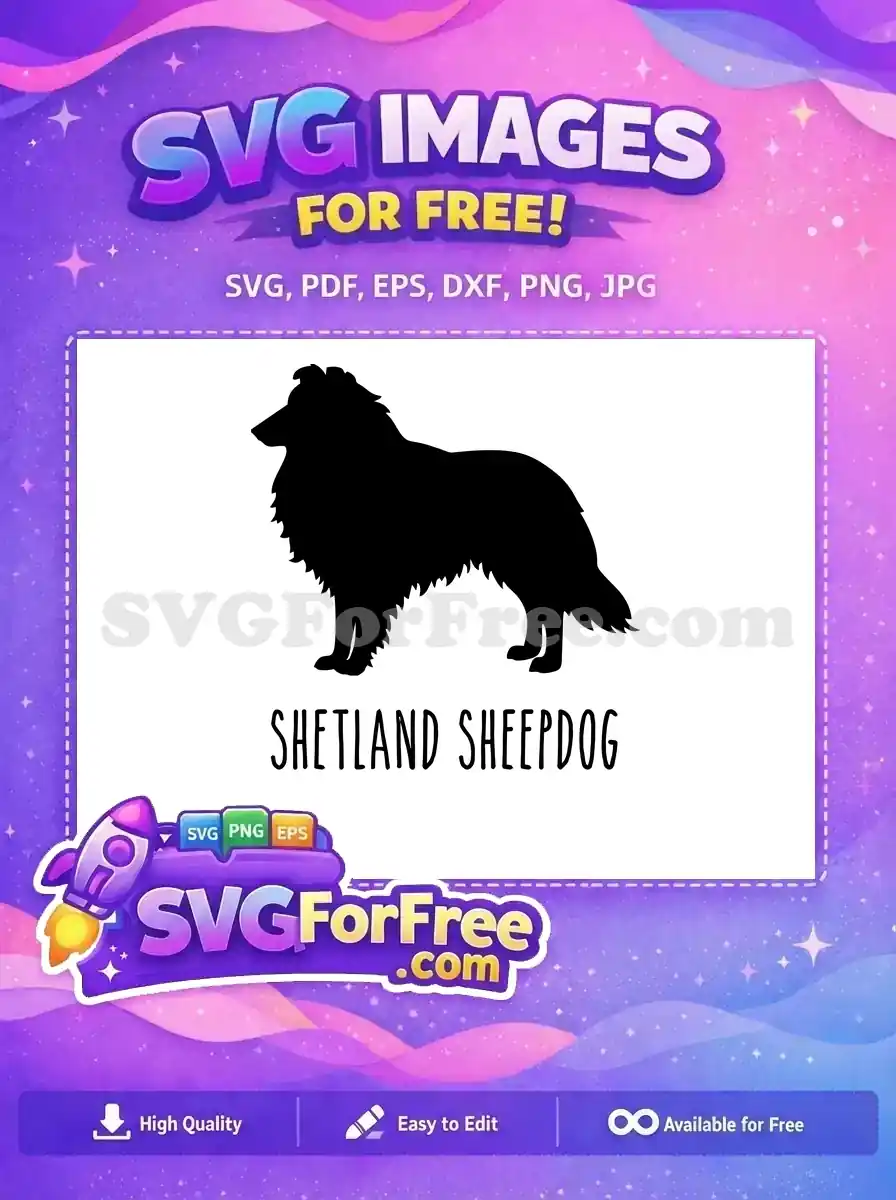 Free Shetland Sheepdog Free Black Silhouette Dog Quotes Free SVG