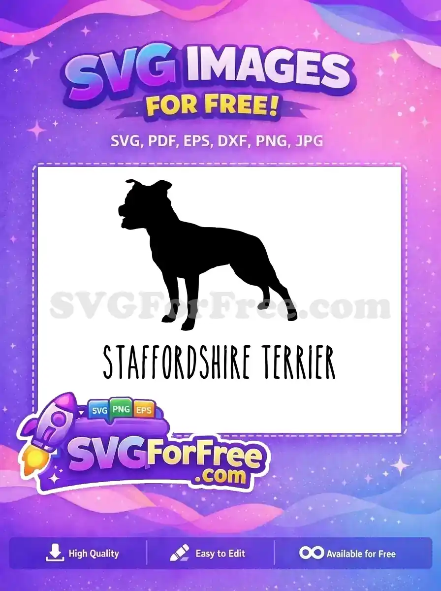 Free Black Staffy Free Loyal Pet Dog Quotes Free SVG