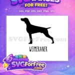 Free Black Weimaraner Silhouette Free Standing Pose Dog Quotes Free SVG - Instant Download