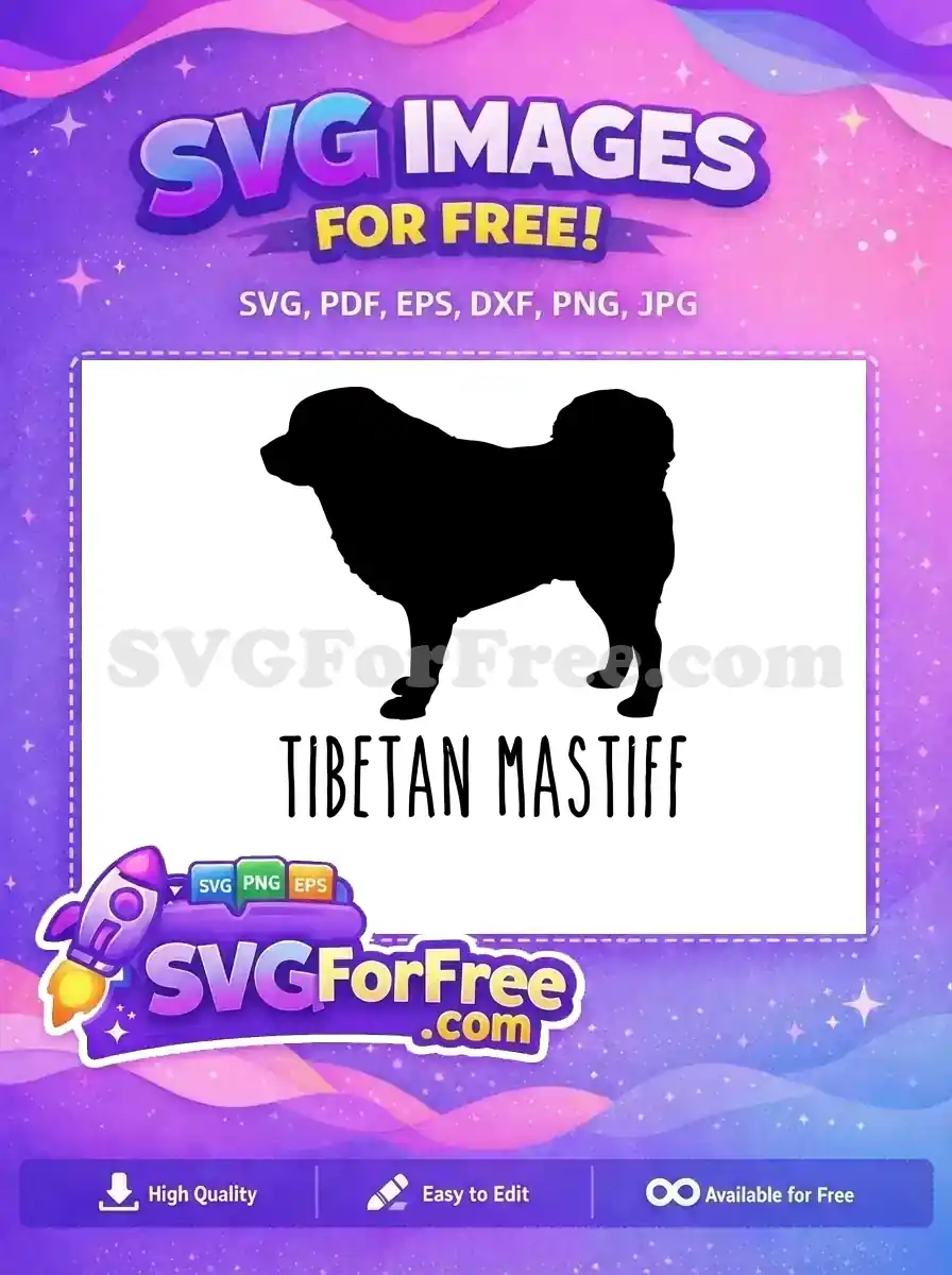 Free black Tibetan Mastiff Free loyal dog outline Dog Quotes Free SVG