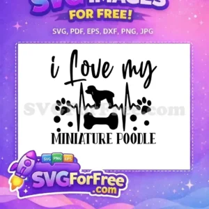 Free Black Miniature Poodle Free Heartbeat Bone Dog Quote Free SVG