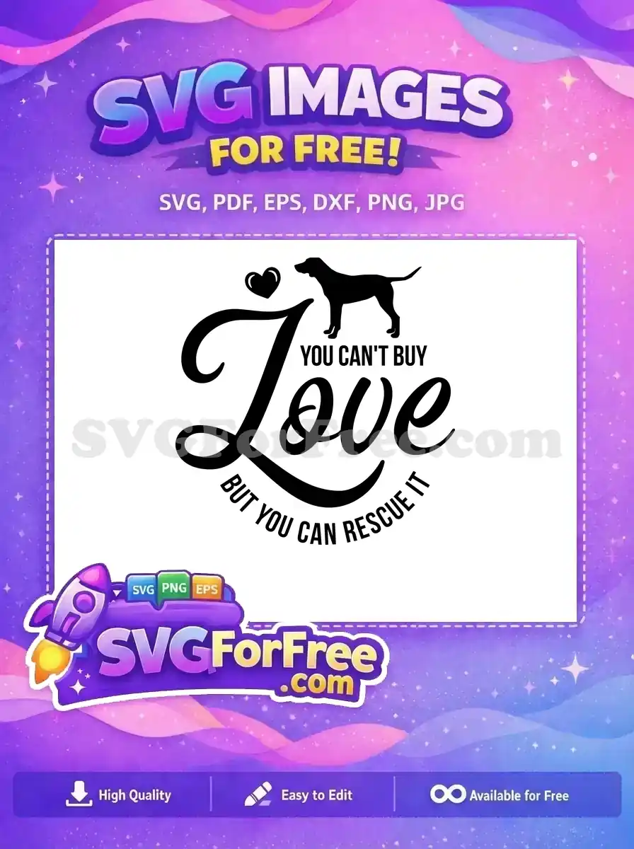 Free Black Dog Silhouette Free Heart Rescue Love Quote Dog Quotes Free SVG