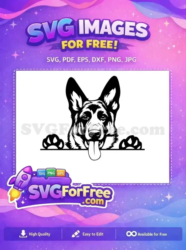 Free Happy German Shepherd Face Free Playful Paws Dog Quotes Free SVG