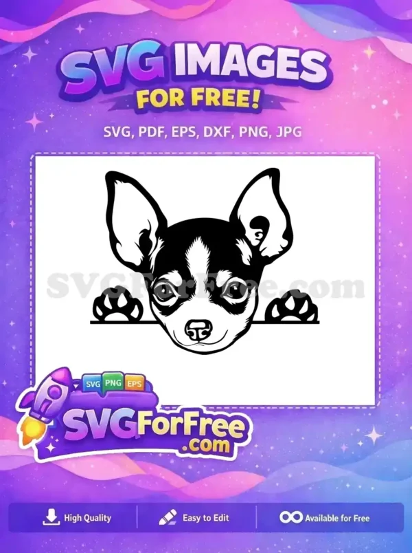 Free Cute Chihuahua Free Peeking Paws Dog Quotes Free SVG