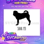 Free Black Sharpei Free Wrinkled Dog Craft Design Free SVG - Instant Download