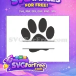 Free Black Paw Print Free Split Monogram Name Dog Lover Quotes Free SVG - Instant Download