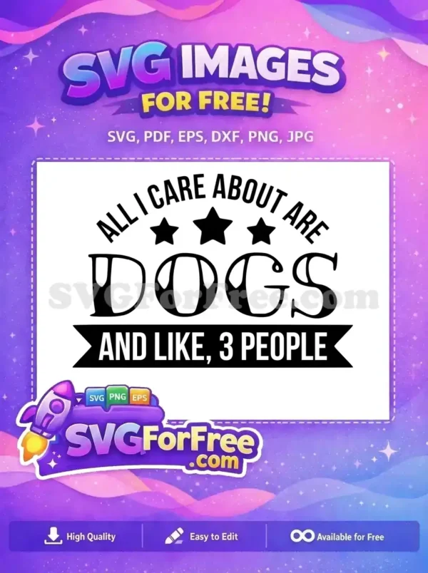 Free Black Text Design Free Three Stars Quote Dog Quotes Free SVG