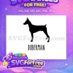 Free Black Doberman Silhouette Free Majestic Dog Outline Dog Quotes Free SVG - Instant Download