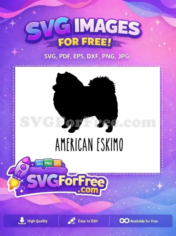Free Fluffy American Eskimo Free Playful Dog Quotes Free SVG