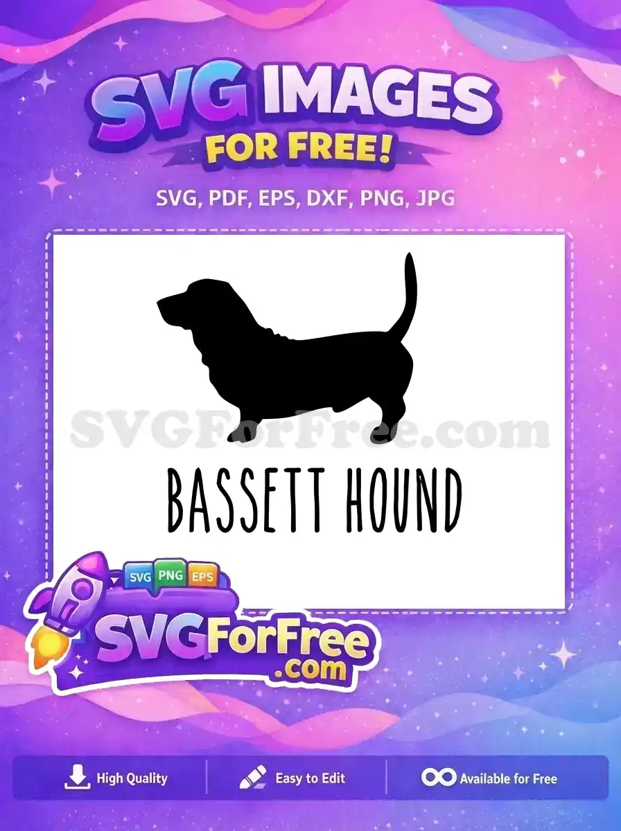 Free Black Silhouette Basset Hound Free Loyal Companion Dog Quotes Free SVG