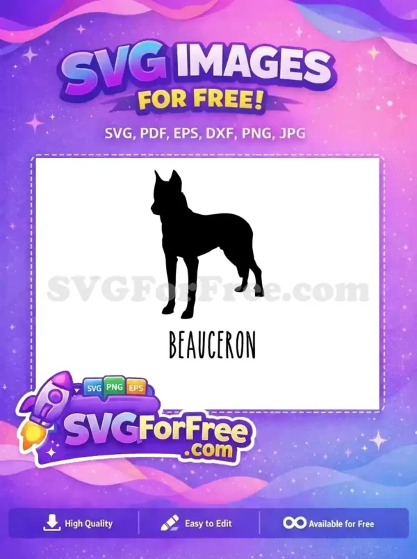 Free Black Beauceron Silhouette Free Standing Dog Outline Dog Quotes Free SVG