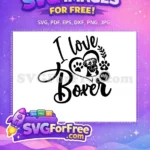 Free Boxer Free Heart Paw Dog Quote Free SVG - Instant Download