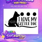 Free Black Dog Silhouette Free Cattle Dog Love Quote Dog Quotes Free SVG - Instant Download