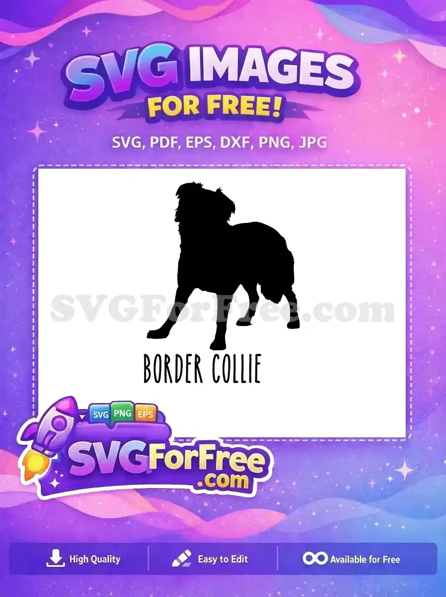 Free Border Collie Dog Free Black Silhouette Quotes Free SVG