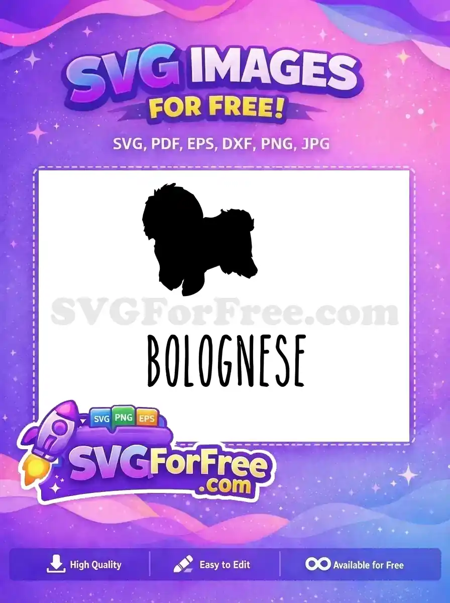 Free Fluffy Bolognese Silhouette Free Dog Lover Quote Free SVG