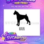 Free Black Boxer Silhouette Free Loyal Pet Standing Dog Quotes Free SVG - Instant Download