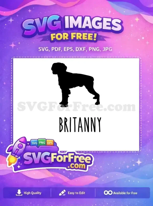 Free Brittany Silhouette Free Black Outline Dog Quotes Free SVG