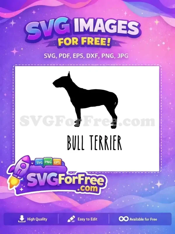 Free Black Bullterrier Free Silhouette Art Dog Quotes Free SVG