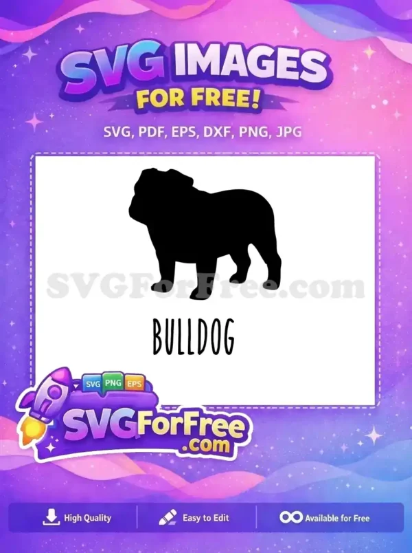Free Detailed Black Bulldog Silhouette Free Dog Quotes Animal Free SVG